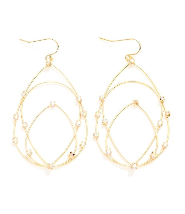 Nesting Wire Teardrop Drop Earrings