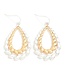 Layered Metal Seeds Teardrop Drop Earrings