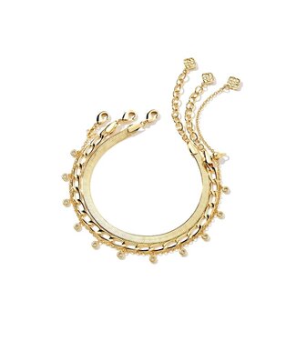KENDRA SCOTT Kassie Set of 3 Chain Bracelets in Gold Metal