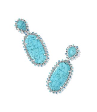 KENDRA SCOTT Parsons Silver Statement Earrings Turquoise