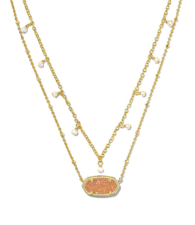 KENDRA SCOTT Elisa Pearl Multi Strand Gold Necklace