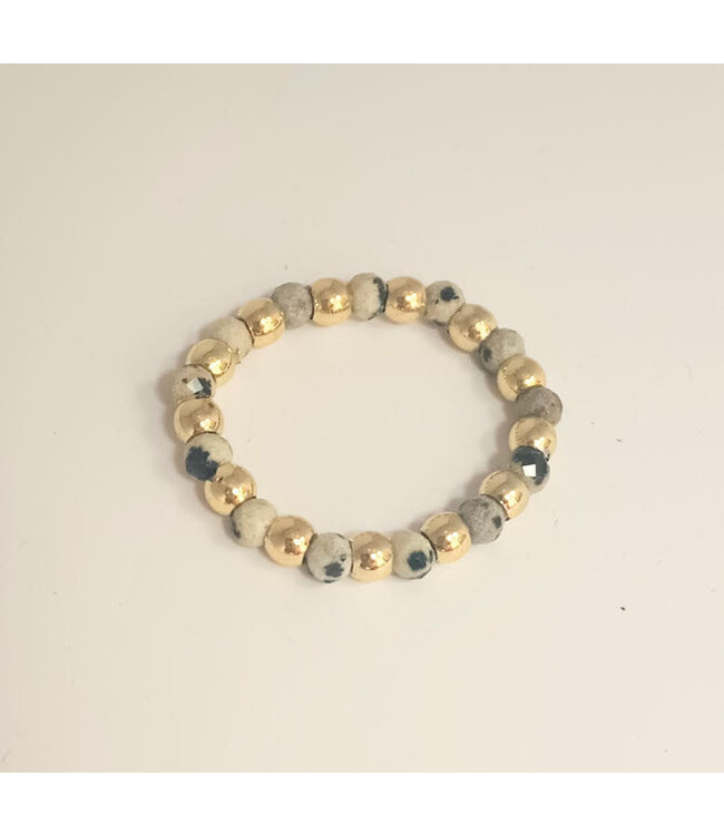 3mm H2O Resistant Gold Ball With Semi-Precious Stones