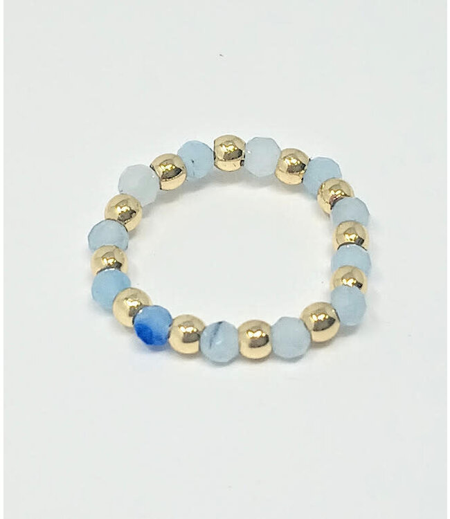 3mm H2O Resistant Gold Ball With Semi-Precious Stones