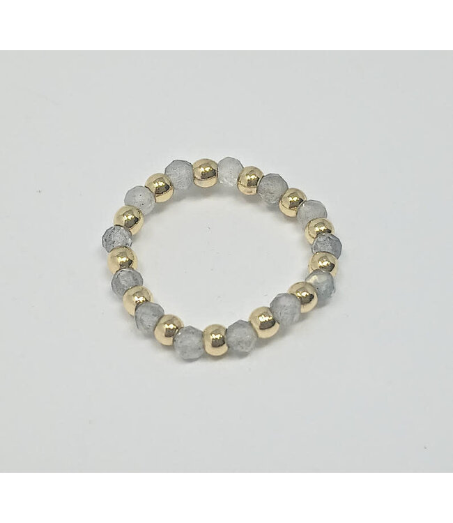 3mm H2O Resistant Gold Ball With Semi-Precious Stones