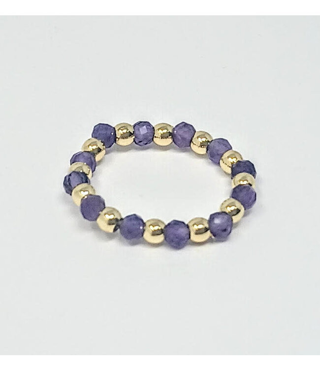 3mm H2O Resistant Gold Ball With Semi-Precious Stones