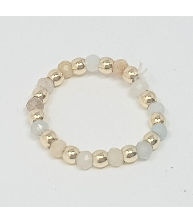 3mm H2O Resistant Gold Ball With Semi-Precious Stones