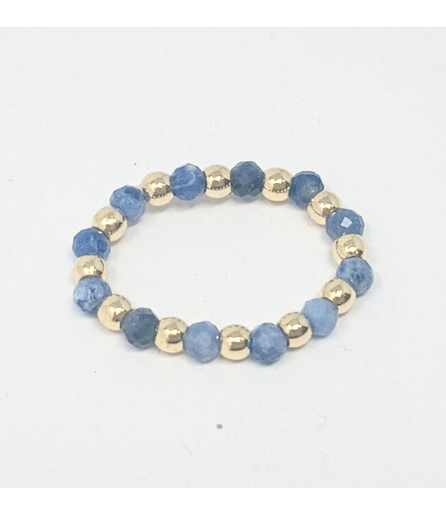 3mm H2O Resistant Gold Ball With Semi-Precious Stones