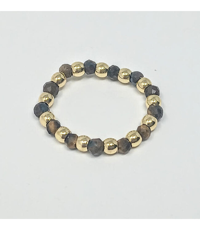 3mm H2O Resistant Gold Ball With Semi-Precious Stones