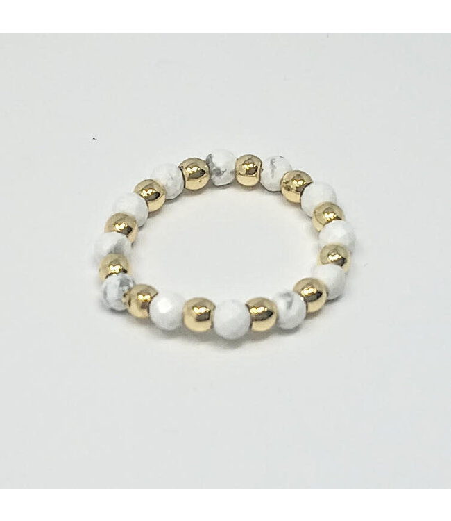 3mm H2O Resistant Gold Ball With Semi-Precious Stones