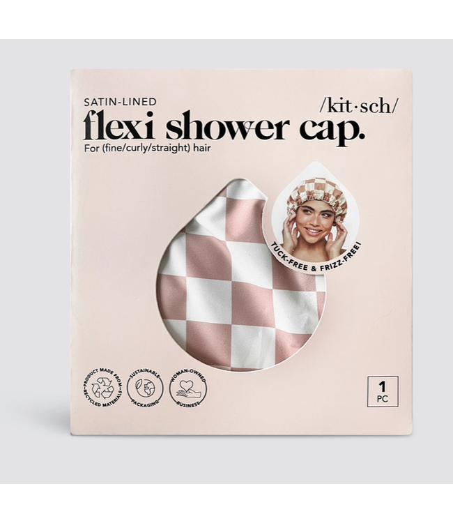 KITSCH Satin Lined Flexi Shower Cap
