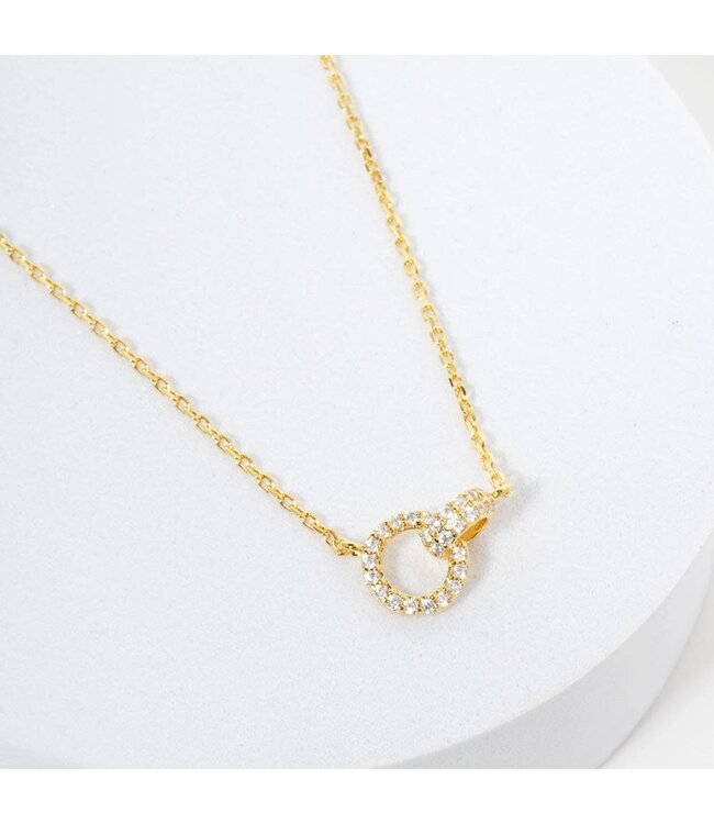 Be Strong Now CZ Round Necklace - GDCRY