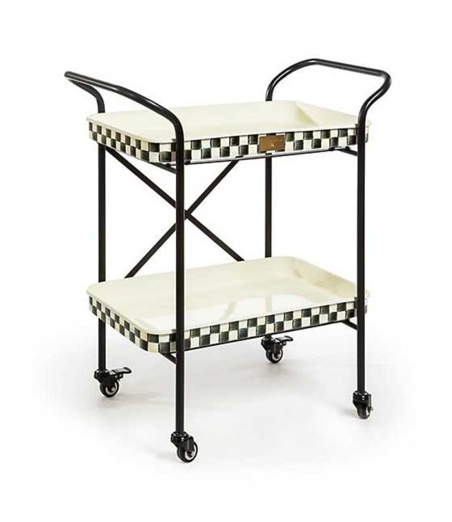 MACKENZIE CHILDS Courtly Check 2-Tier Kitchen Cart