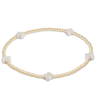 ENEWTON Signature Cross Small Gold Pattern 2mm Bead Bracelet