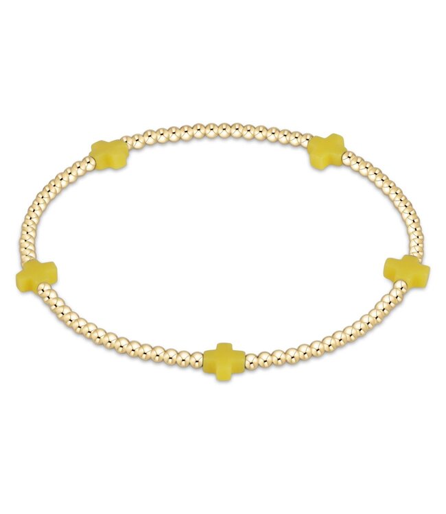 ENEWTON Signature Cross Small Gold Pattern 2mm Bead Bracelet