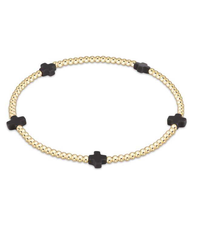 ENEWTON Signature Cross Small Gold Pattern 2mm Bead Bracelet