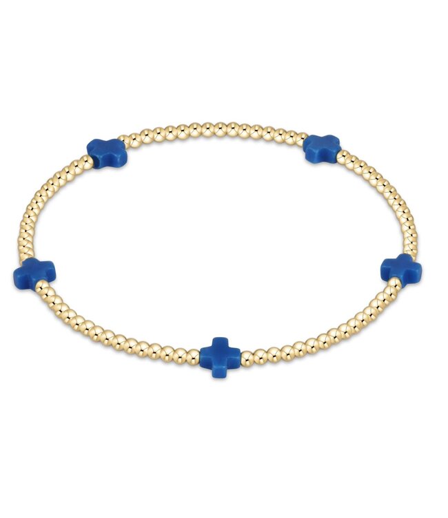 ENEWTON Signature Cross Small Gold Pattern 2mm Bead Bracelet