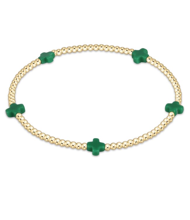 ENEWTON Signature Cross Small Gold Pattern 2mm Bead Bracelet