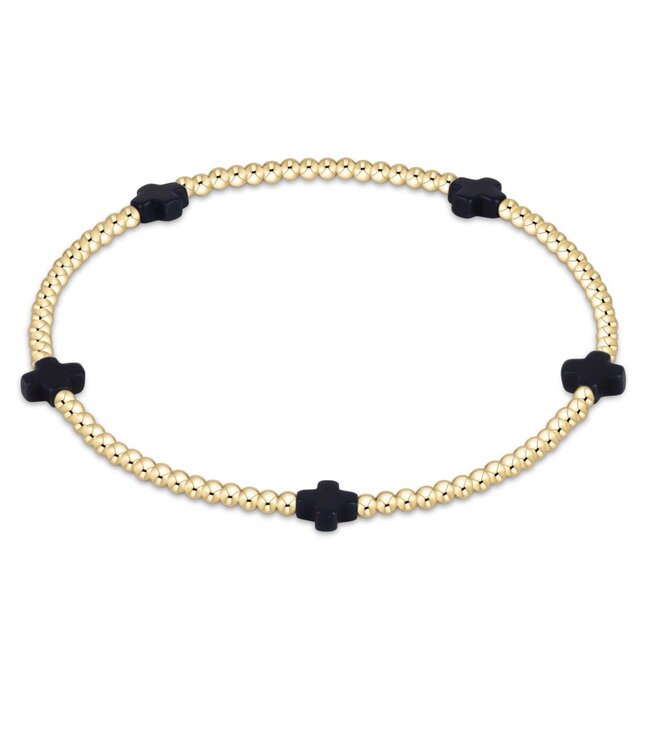 ENEWTON Signature Cross Small Gold Pattern 2mm Bead Bracelet