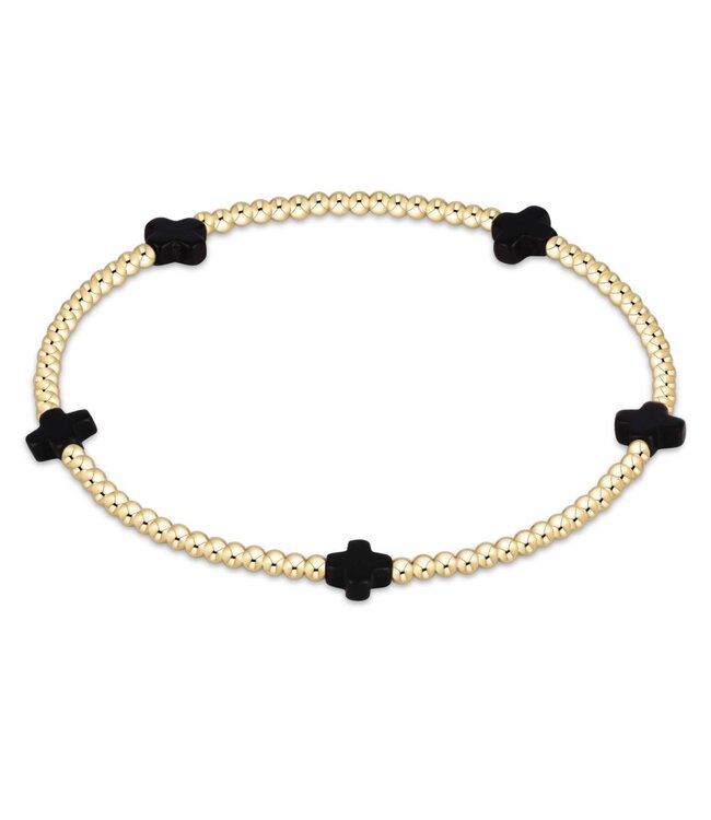 ENEWTON Signature Cross Small Gold Pattern 2mm Bead Bracelet
