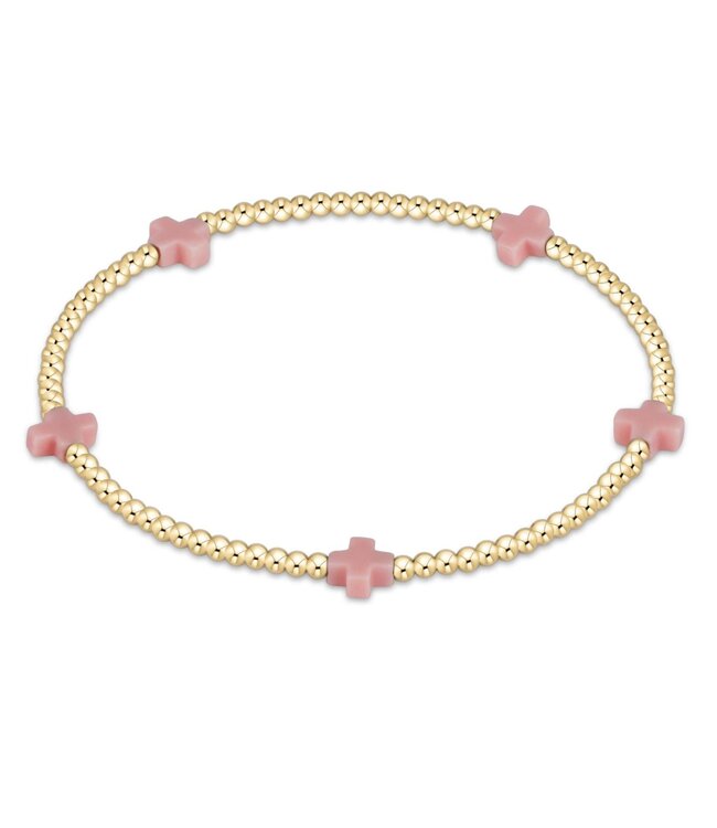 ENEWTON Signature Cross Small Gold Pattern 2mm Bead Bracelet