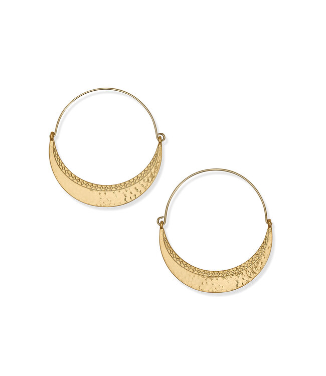 BRIGHTON Palm Canyon Large Hoop Earrings Gold