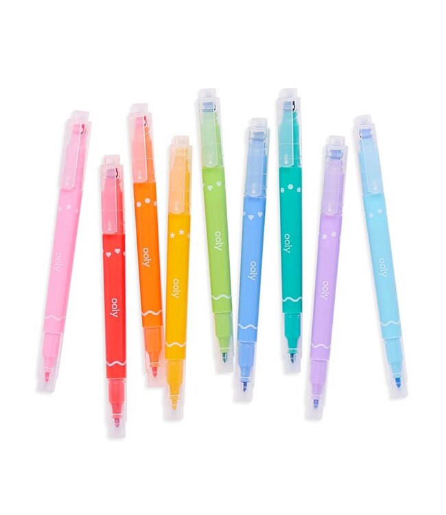 Confetti Stamp Double-Ended Markers - Sold as Set