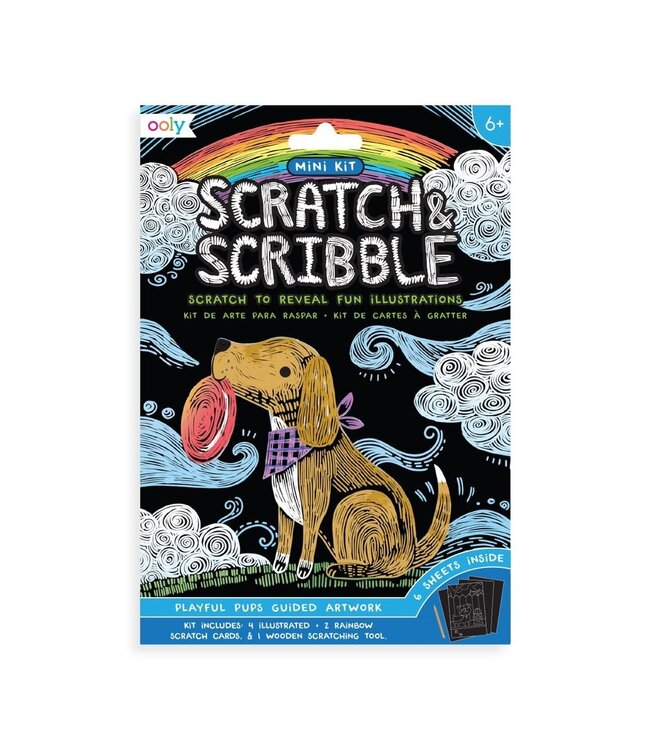 Mini Scratch & Scribble Art Kit: Playful Pups