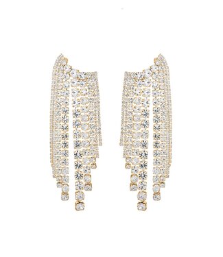 Rhinestone Tassel Stud Earring