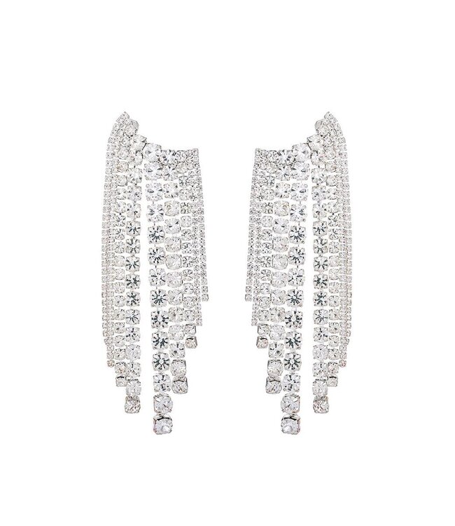 Rhinestone Tassel Stud Earring