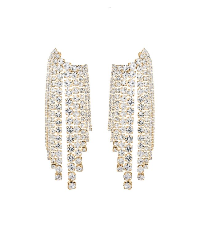Rhinestone Tassel Stud Earring