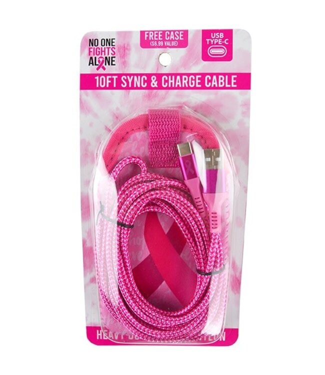Charging Cable Usb To Usb-C 10 ft Pink