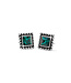 BRIGHTON Sparkle Square Green Mini Post Earrings
