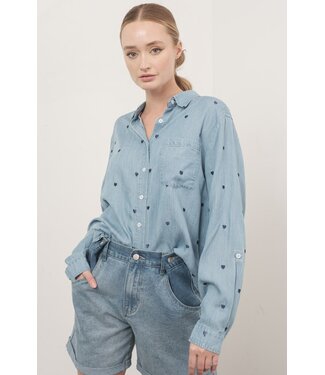 Naomi Oversized Chambray Heart Shirts