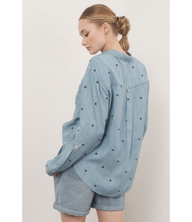Naomi Oversized Chambray Heart Shirts