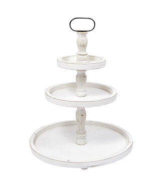 White Wood 3 Tier Stand
