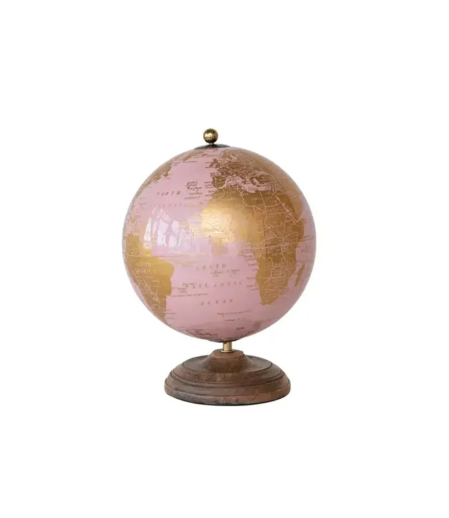 Metal & PVC Globe on Mango Wood Stand