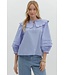 Valerie Solid 3/4 Sleeve V Neck Top