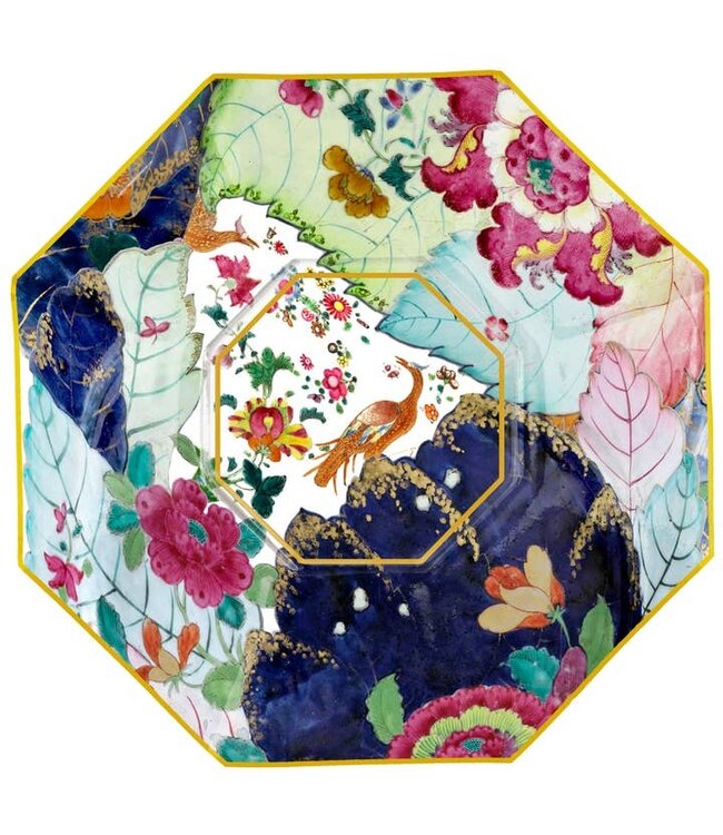 5" Octagonal Decoupage Glass Plate
