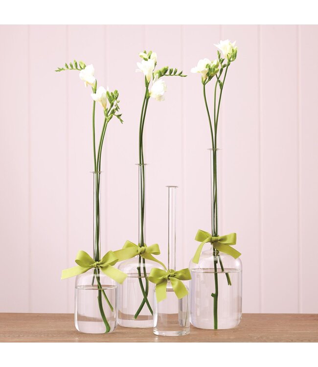 Sleek and Chic Jug Vase with Sage Green Ribbon