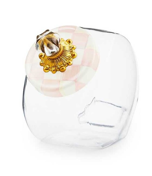 MACKENZIE CHILDS Sweets Jar With Rosy Check Enamel Lid