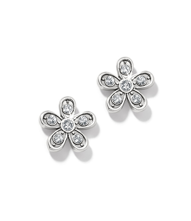 BRIGHTON Enchanting Flower Silver Post Earrings