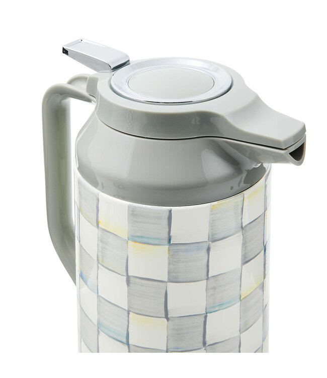 MACKENZIE CHILDS Sterling Check Coffee Carafe
