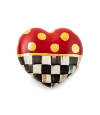 MACKENZIE CHILDS Dotty Heart Ceramic Decor