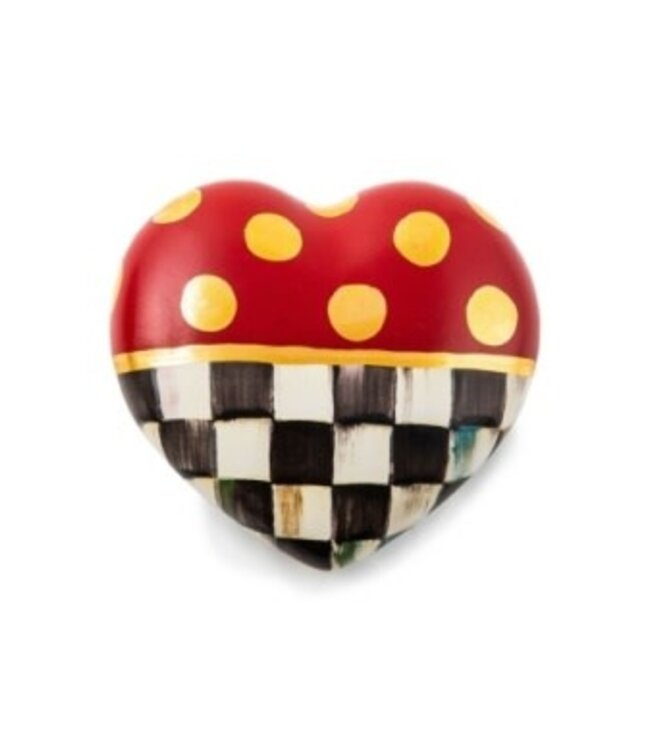 MACKENZIE CHILDS Dotty Heart Ceramic Decor