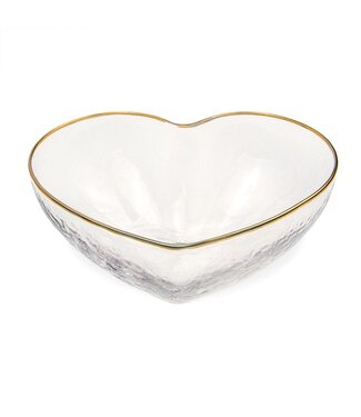 Heart Glass Bowl Clear/Gold