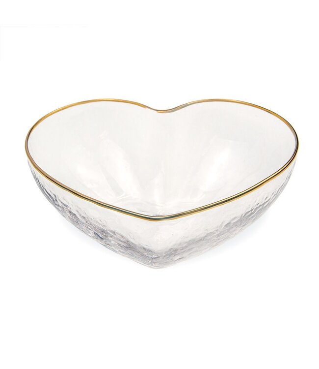 Heart Glass Bowl Clear/Gold