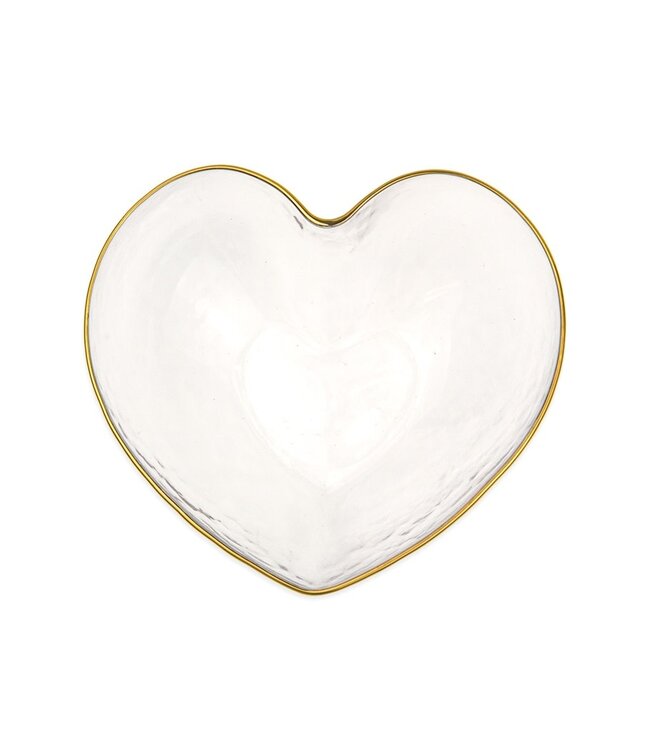 Heart Glass Bowl Clear/Gold