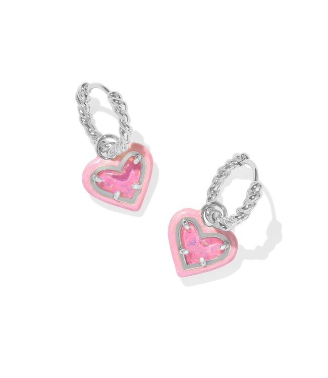 KENDRA SCOTT Ari Heart Enamel Frame Huggie Earrings