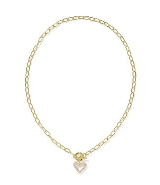 KENDRA SCOTT Ari Heart Enamel Frame Link and Chain Necklace