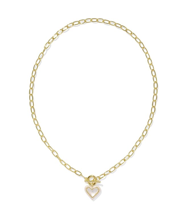 KENDRA SCOTT Ari Heart Enamel Frame Link and Chain Necklace